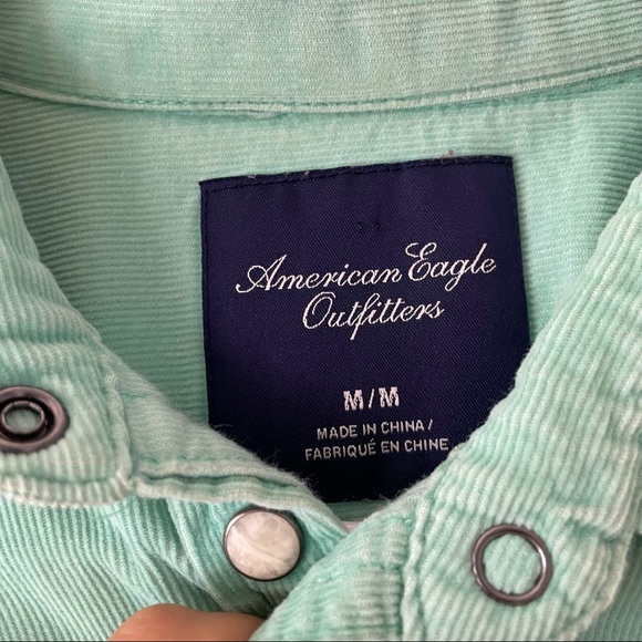 American Eagle Mint Green Button Up - Picture 3 of 3